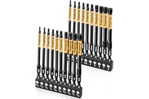Faqeegi 20PCS 4" Hex Bit Set (Metric & SAE), High-Torque Resistant Impact Allen Wrench Bits, Premium S2 Steel 1/4" Hex-Shank, Magnetic CNC Tips for Drill & Driver