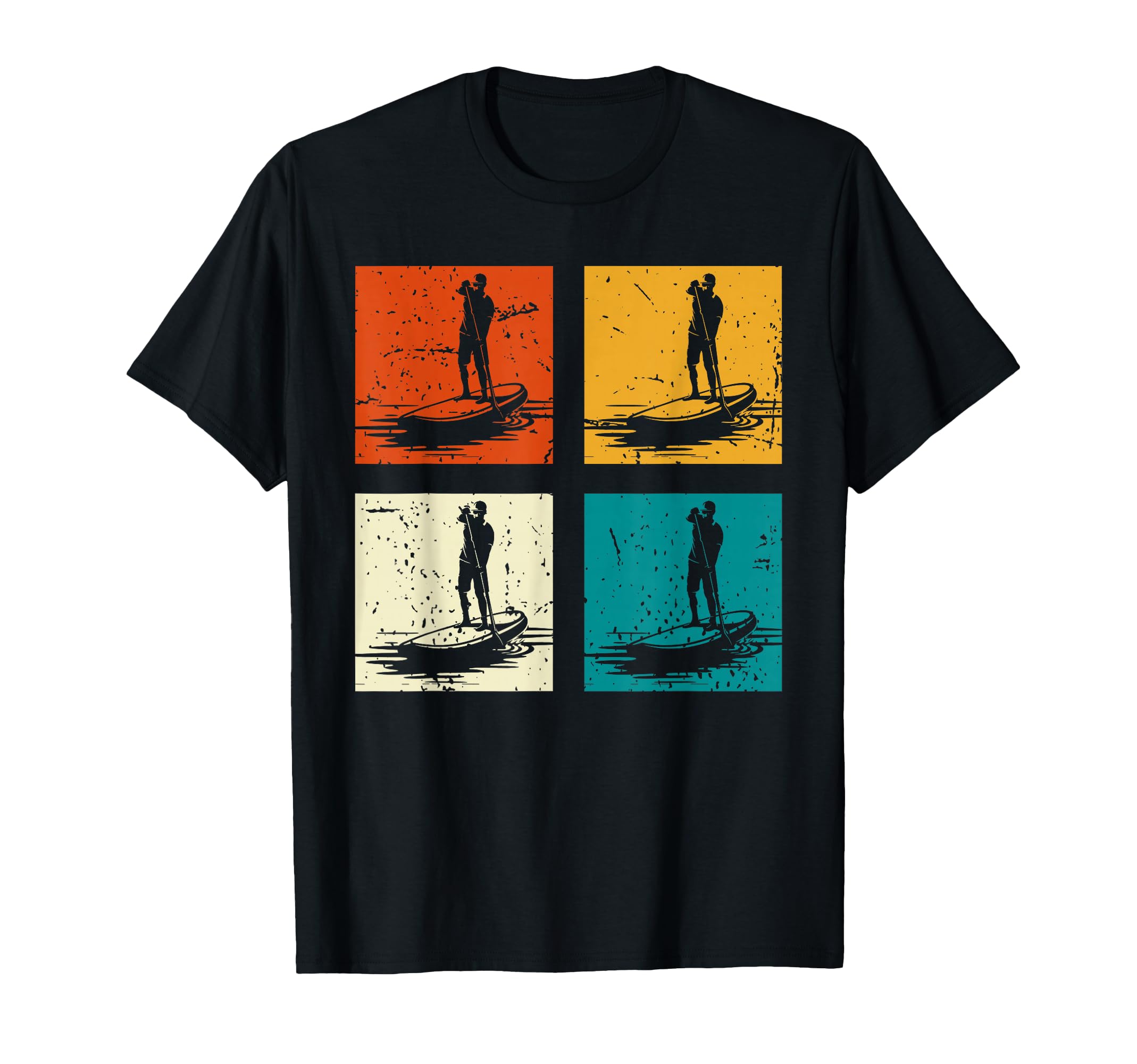 Outdoor Sports Paddleboarder Stand Up Paddling Pop Art SUP T-Shirt