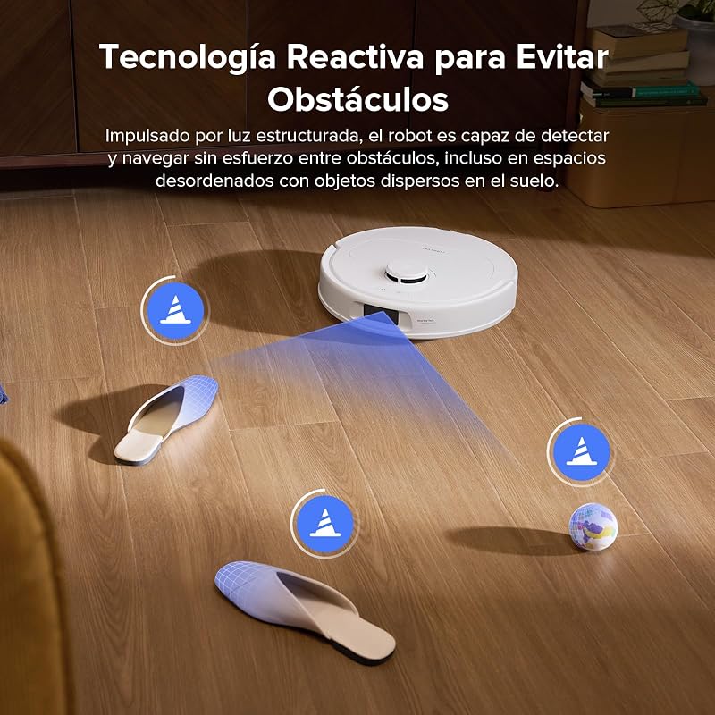 roborock QV 35S set Robot Vacuum Cleaner, 10000 Pa HyperForce Suction with Multifunctional Base, Double Anti-tangle Brushes, 2 10 mm Automatic Lift Rotating Mops, auto-limpeza e secagem, Branco