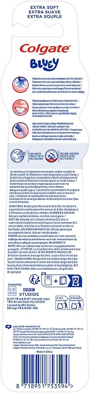 Kids Bluey, Cepillo de Dientes Infantil 2-5 Años, 12 packs de 2 uds
