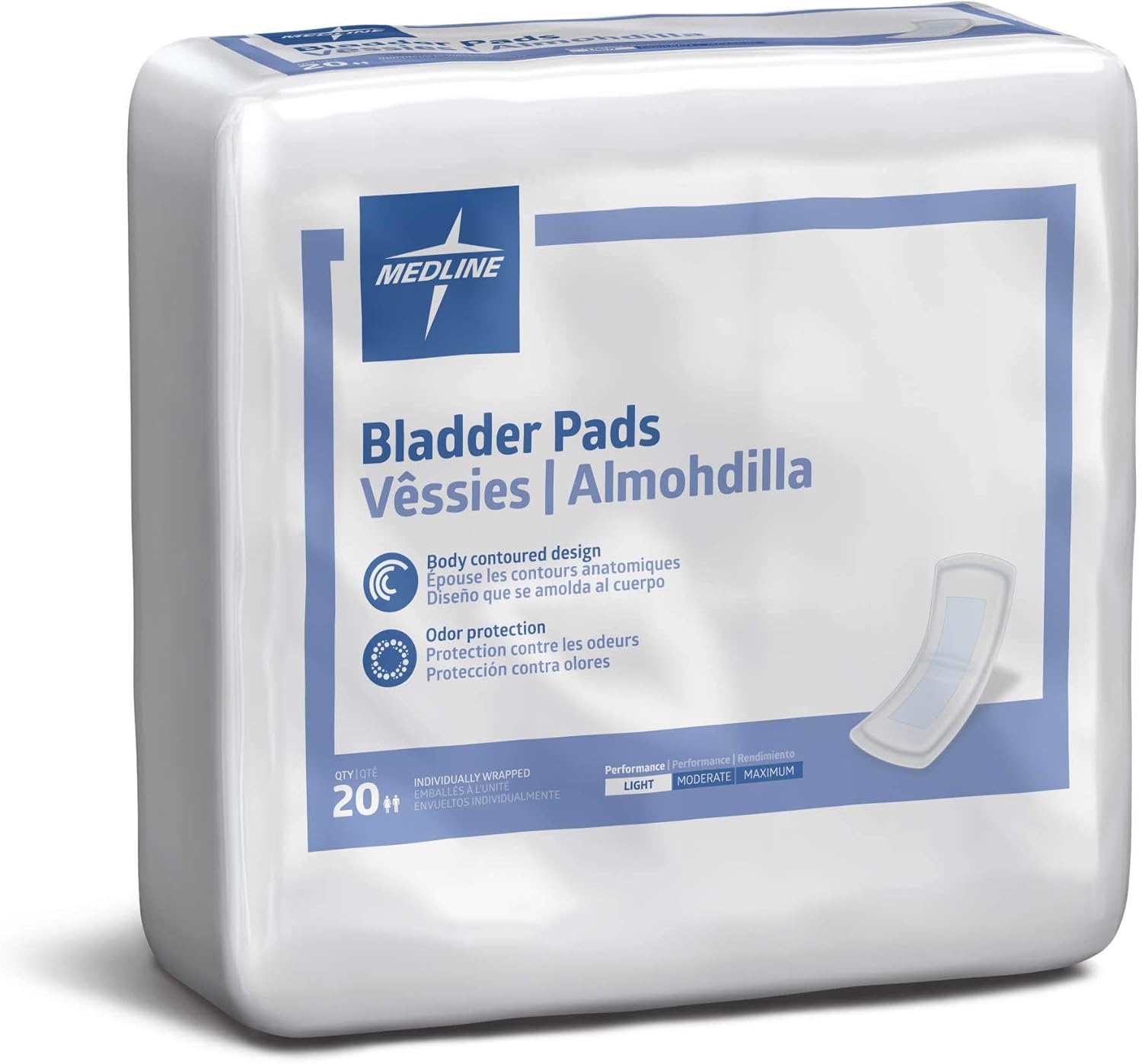Medline - MSC327100 Bladder Control Incontinence Pads, Maximum Absorbency, 3.25" x 13", 14 Count (Pack of 9): Industrial & Scientific
