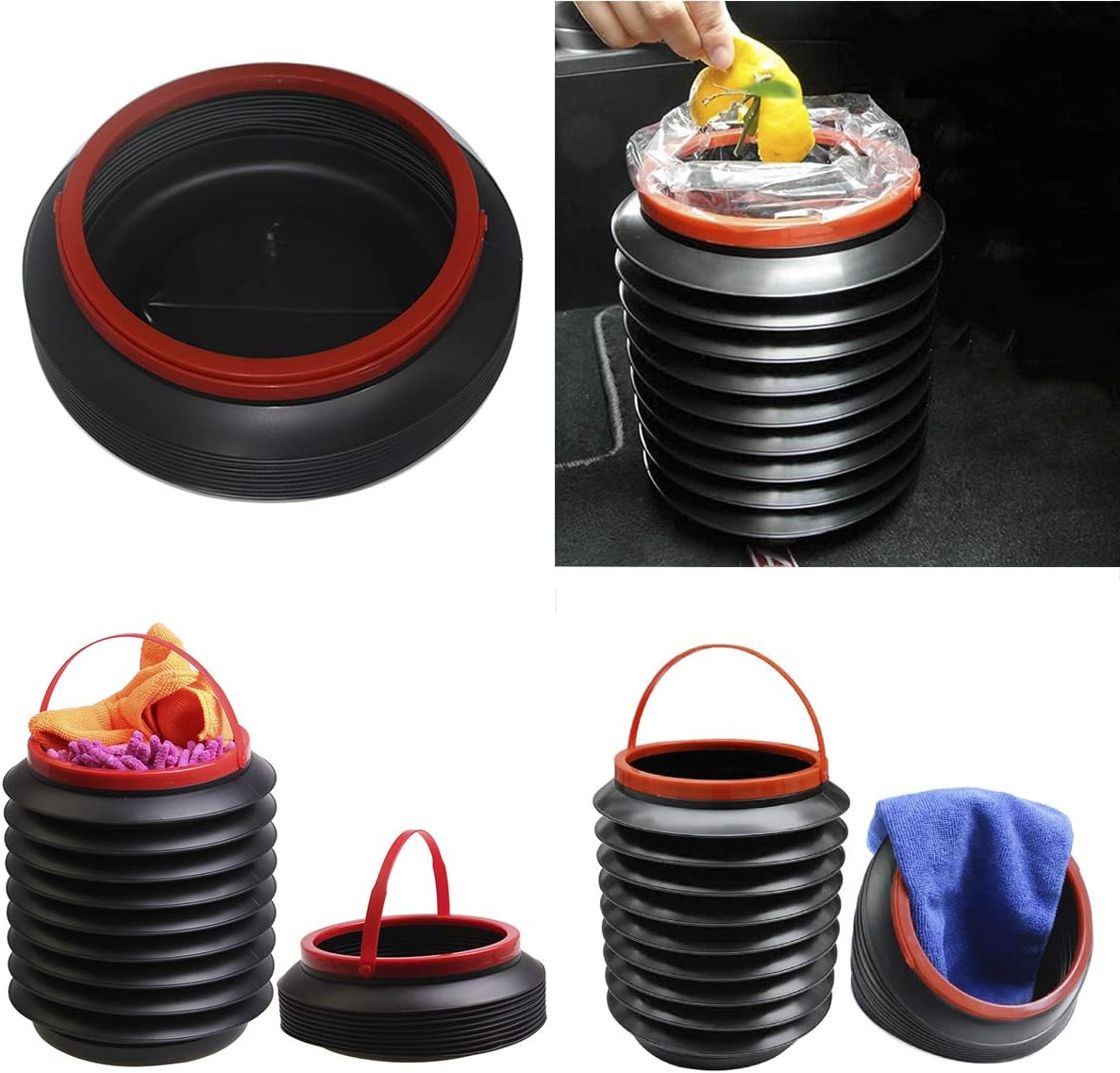 LVERSE 4L Creative Collapsible Bucket Multifunctional Water Container for Car Trash Tidy Organiser Home Use, Fishing - Image 4