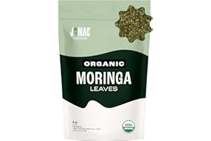 J MAC BOTANICALS Organic Moringa Leaves, malunggay leaf, Whole Green Moringa Oleifera Leaf Tea