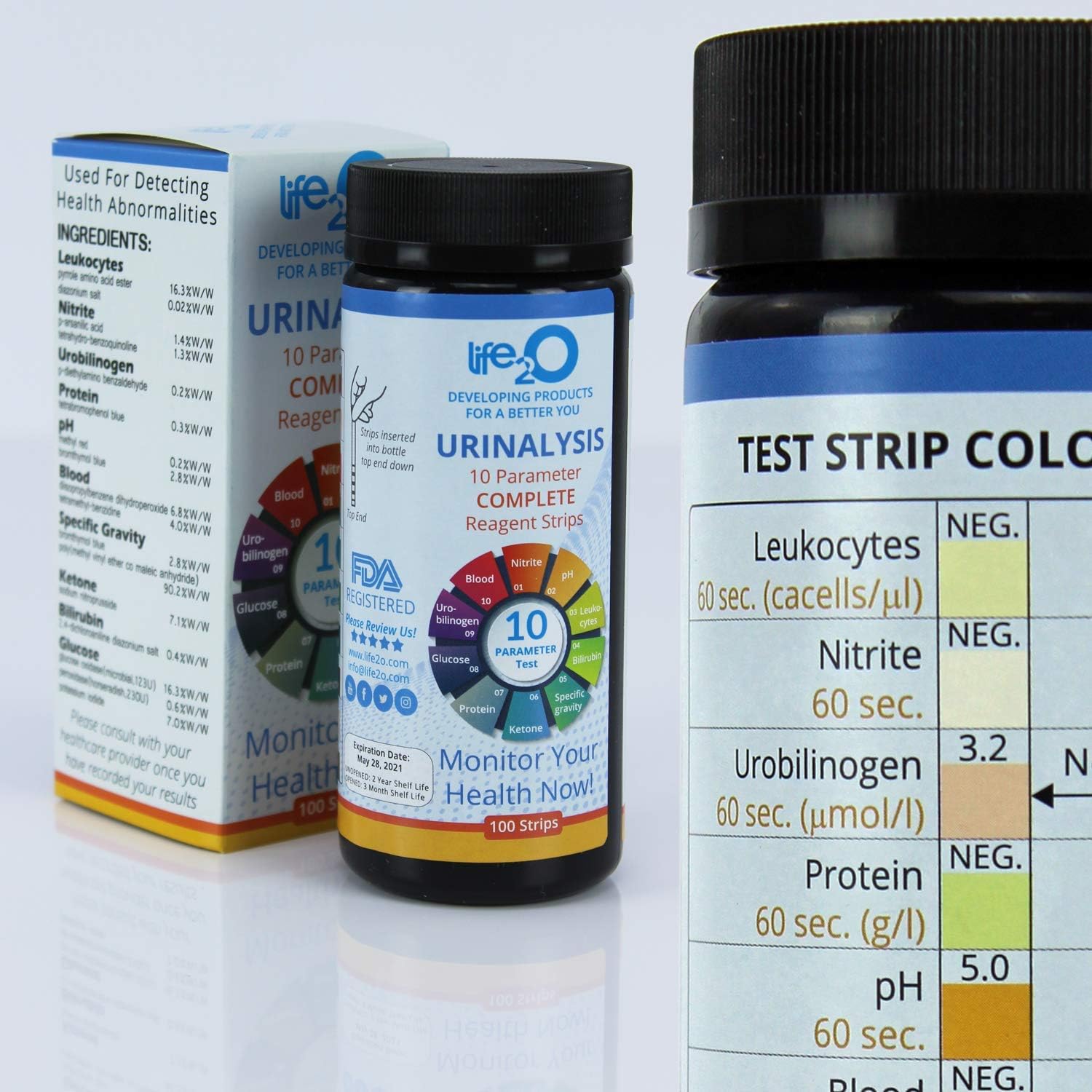 Complete 10-in-1 Urine Test Strips 100ct | Urinalysis Dip-Stick Testing Kit | Ketone, pH, Blood, UTI, Protein | Keto & Alkaline Diet, Ketosis, Kidney Infection & Liver Function | Free e-Book Included: Health & Personal Care