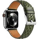Leather Apple Watch Band Women, Slim Dressy Replacement Strap Compatible with Apple Watch Series 11-1 SE Ultra 3-1, 38mm 40mm 41mm 42mm 44mm 45mm 46mm 49mm