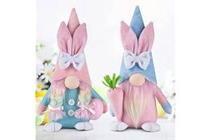 TSGEEG Easter Gnomes Decorations - 2 PCS Plush Bunny Handmade Swedish Tomte Doll Rabbit Gifts, Household Ornaments