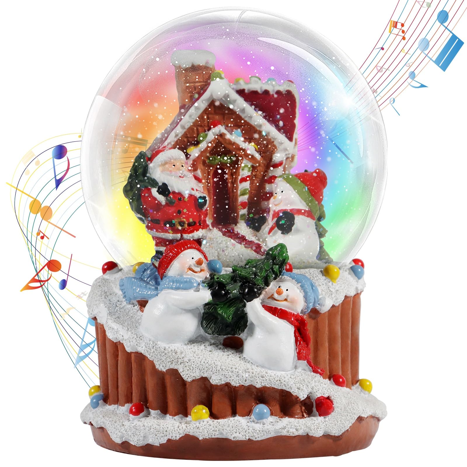 Photo 1 of **DOESNT LIGHT UP**
KELIVOL 100mm Christmas Snow Globe with 8 Color Lights, Music Water Snowball, Santa Claus, Snowman, Reindeer, Music Box, Christmas Decoration, Xmas Surprise for Kids (Gingerbread House)