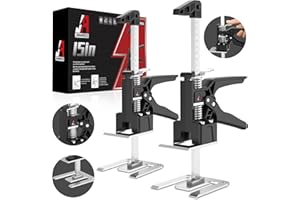JANNIRESS Labor Saving Handle 2 Pack,15 in Construction Jack,Multifunctional Furniture Lifter Jacks for Installing Cabinets and Wall Tile Height Adjuster Handheld Load 400 LBS