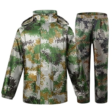 WQING Outdoor Regenmantel Regen Poncho Jacke Hosen Motorrad Regenmantel Set Angeln Radfahren Regenanzug Für Männer