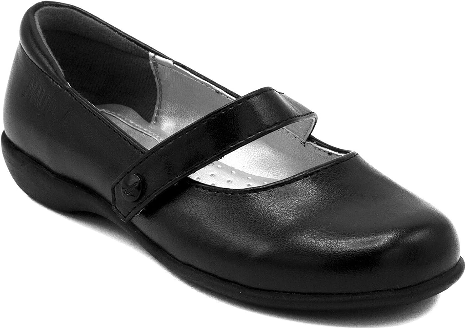 black slip on school shoes