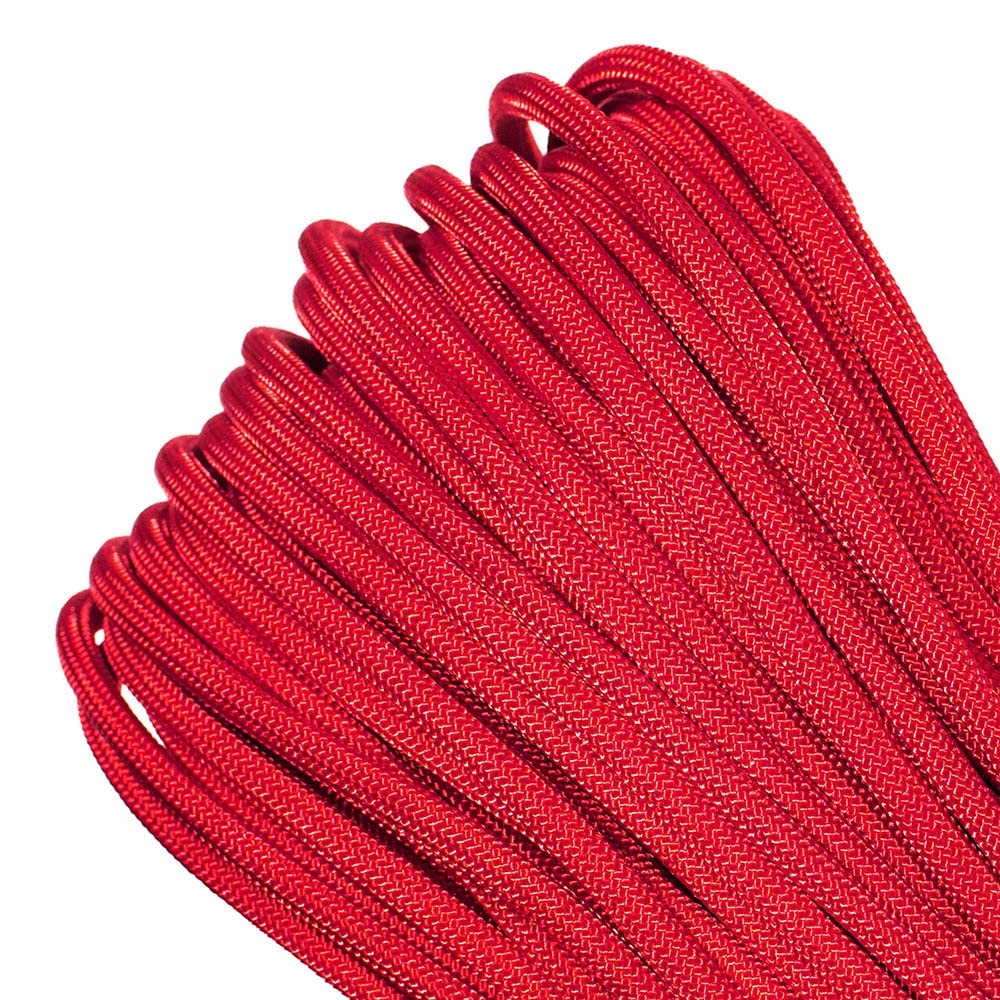 PARACORD PLANET 100 ft Mil-Spec Commercial Grade 550Lb Type Iii Nylon Paracord Scarlet Red