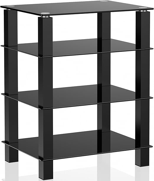 Amazon Com Fitueyes 4 Tier Media Component Stand Audio Cabinet