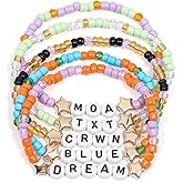 AICase for TXT Merch Gifts Inspired Bracelets 5 Pcs Stackable Stretch Beaded Friendship Bracelets Concert Lightstick Outfit Vinyl Poster Merchandise Gifts for Fans Women Birthday Christmas Stocking