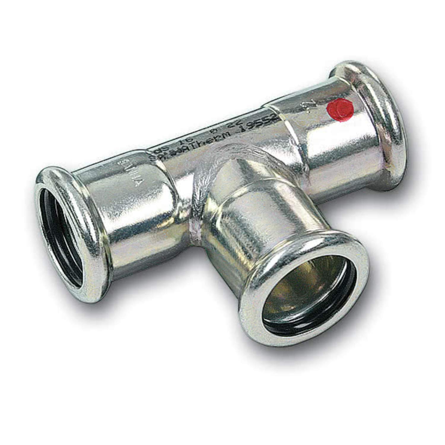 Sanha Therm 24000 Series Female End Tee for Closed Heater, Compressed Air Systems and Fire Extinguishing Equipment, Steel (Reference: 12413076)