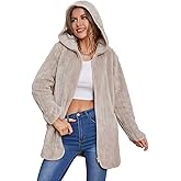 LY VAREY LIN Womens Fuzzy Fleece Sherpa Jacket Zip Up Hooded Cardigans with Pockets
