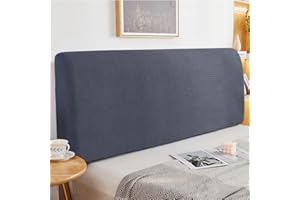 GOFOHIMI Bed Headboard Slipcover, Stretch Bed Headboard Cover, Thick Fabric Solid Color Dustproof Bed Head Protector Cover, Washable Anti-Dirty Headboard Protector (Dark Grey / 71 inch)