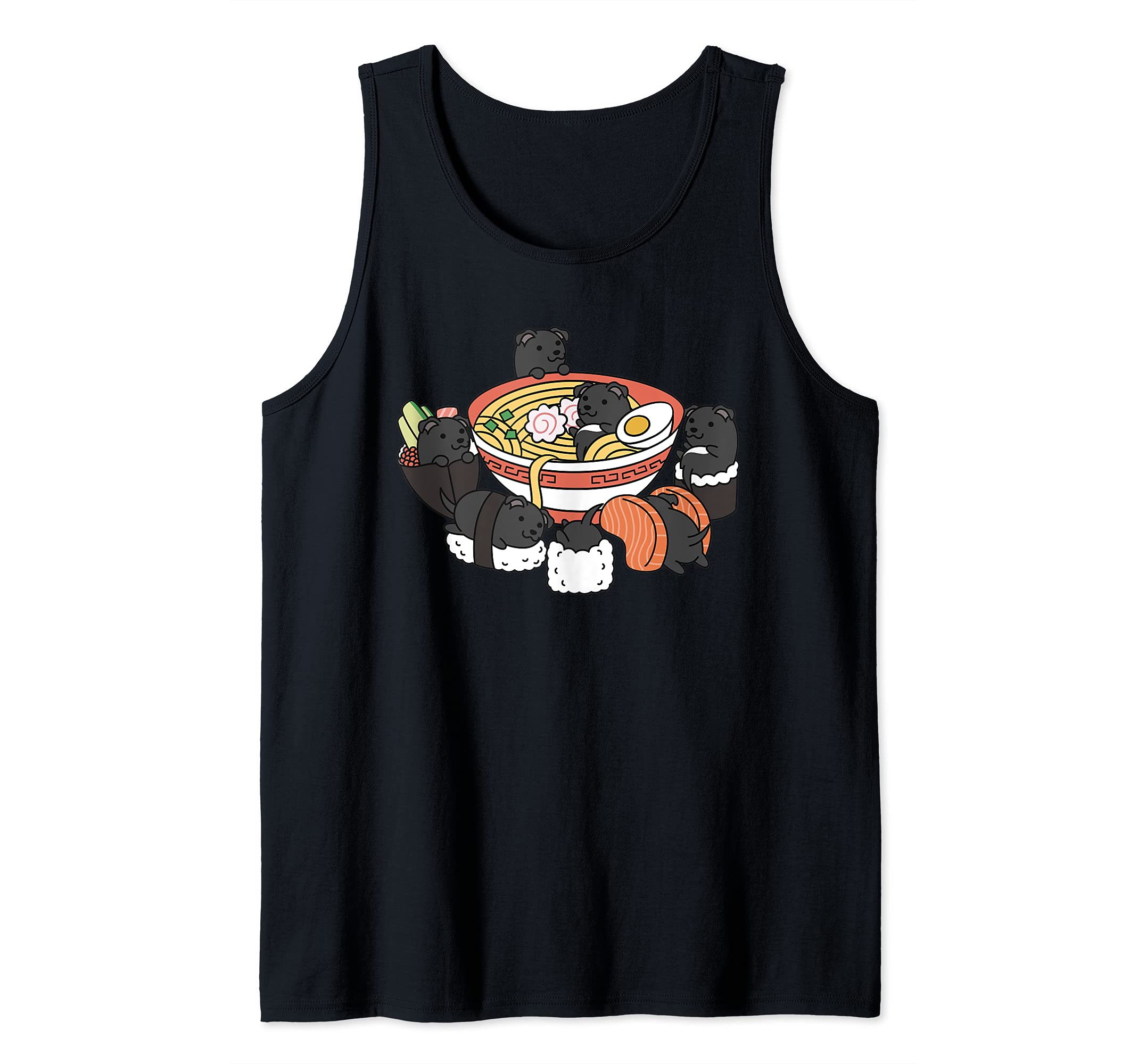 Ramen Sushi Staffordshire Bull Terrier Dog Tank Top