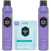 HASK Thicken Biotin 4.3oz Dry Shampoo Duo + Argan Deep Conditioner | Biotin dry shampoo duo, for fine hair, absorbs oil and adds volume, includes deep conditioner, sulfate-free, color-safe