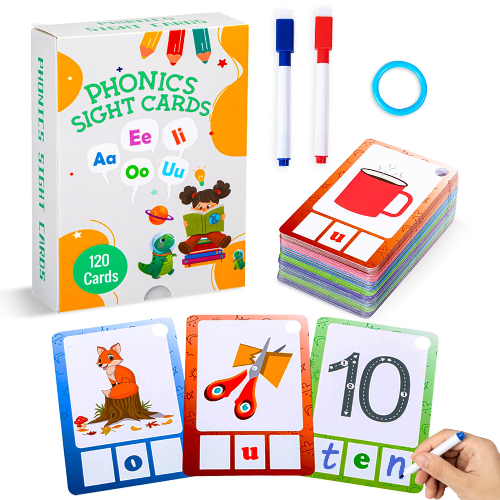 Mua Sight Words Flash Cards, Phonics CVC Word Games, Kindergarten Sight ...