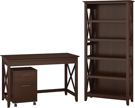 Amazon Com Bush Furniture Key West 48w Writing Desk With 2 Drawer