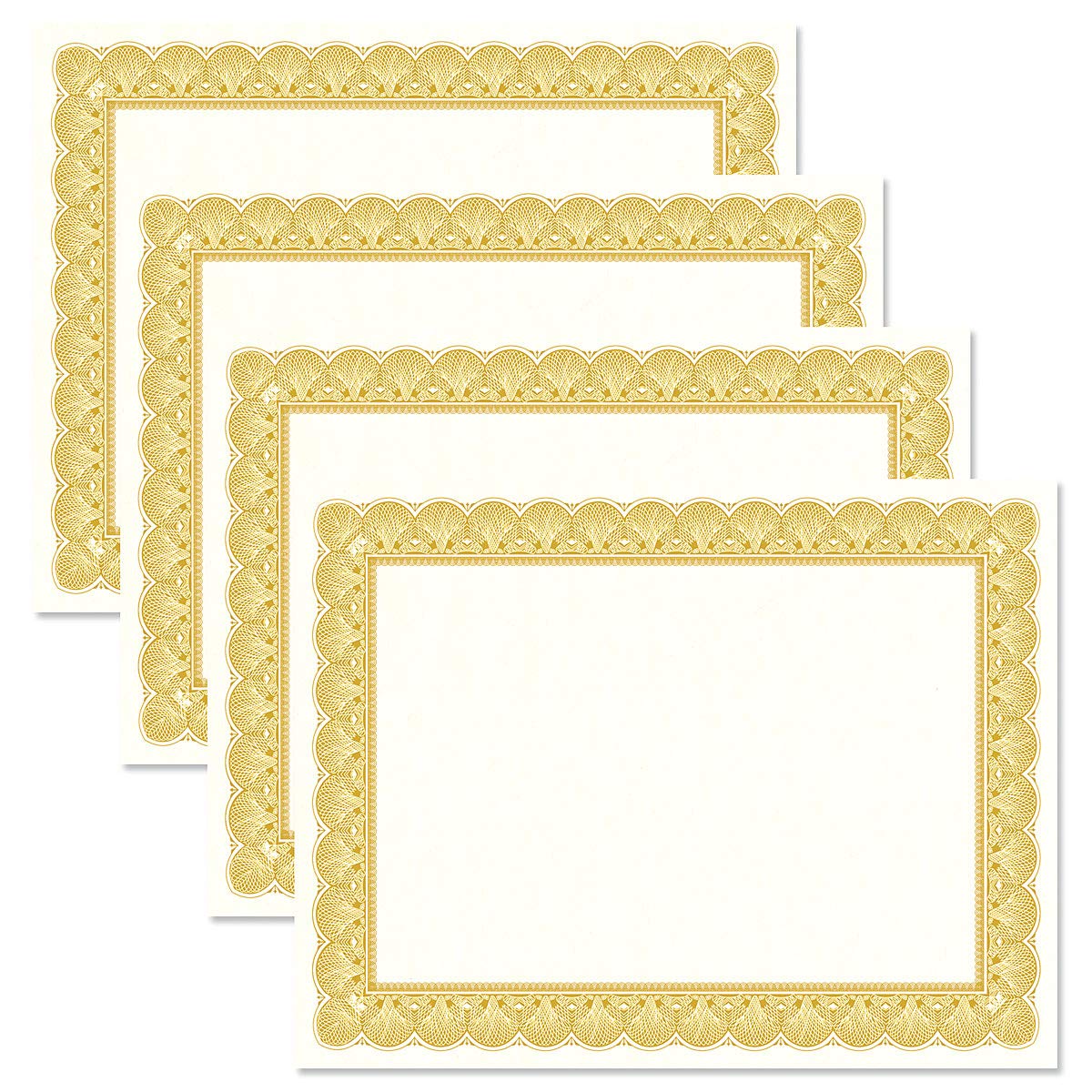 Buy Elite Gold & White Parchment Certificate Papers Pack of 100