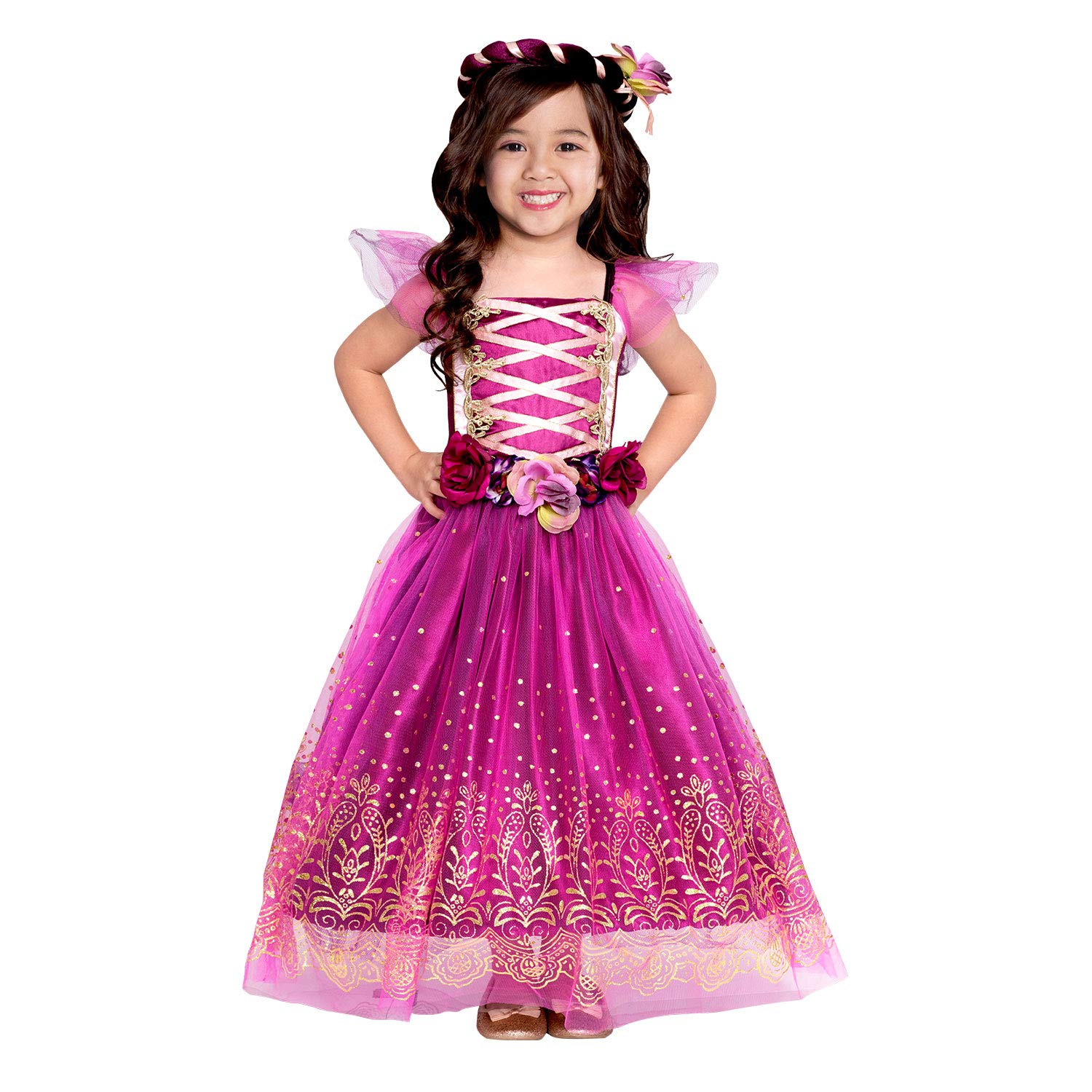 (PKT) (9905954) Child Girls Plum Princess Costume (4-6yr)