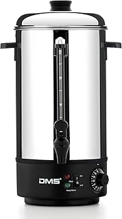 DMS 8 Liter Glühweinkocher aus Edelstahl | Glühwein- und Einkochautomat | Heißgetränkeautomat | Wasserkocher | 1800 Watt | stufenlose Temperatureinstellung | Zapfhahn