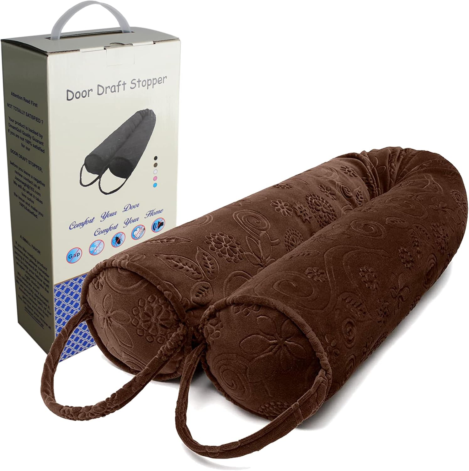 Draft Stoppers - Door Draft Stopper 36 Inches Weighted Draft Blocker Insulator Door Sweep Weather Stripping Noise Stopper Heavy Duty Under Door Guard Windproof, Chocolate Brown