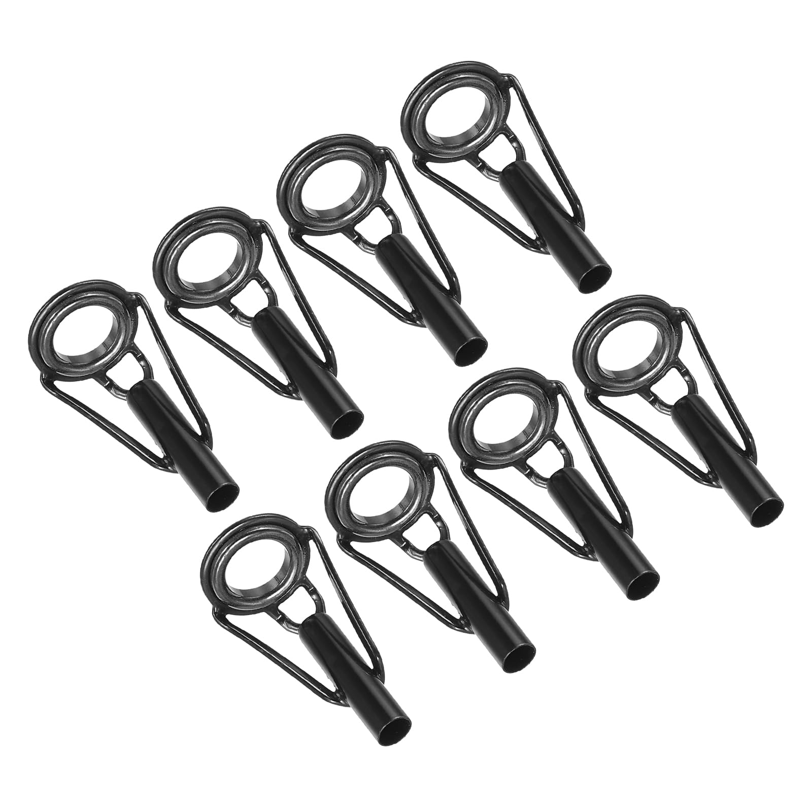 PATIKIL 3.6mm Fishing Rod Tip Repair Kit, 8pcs Stainless Steel Pole Ring Guide Replacement for Saltwater Freshwater Fishing, Black