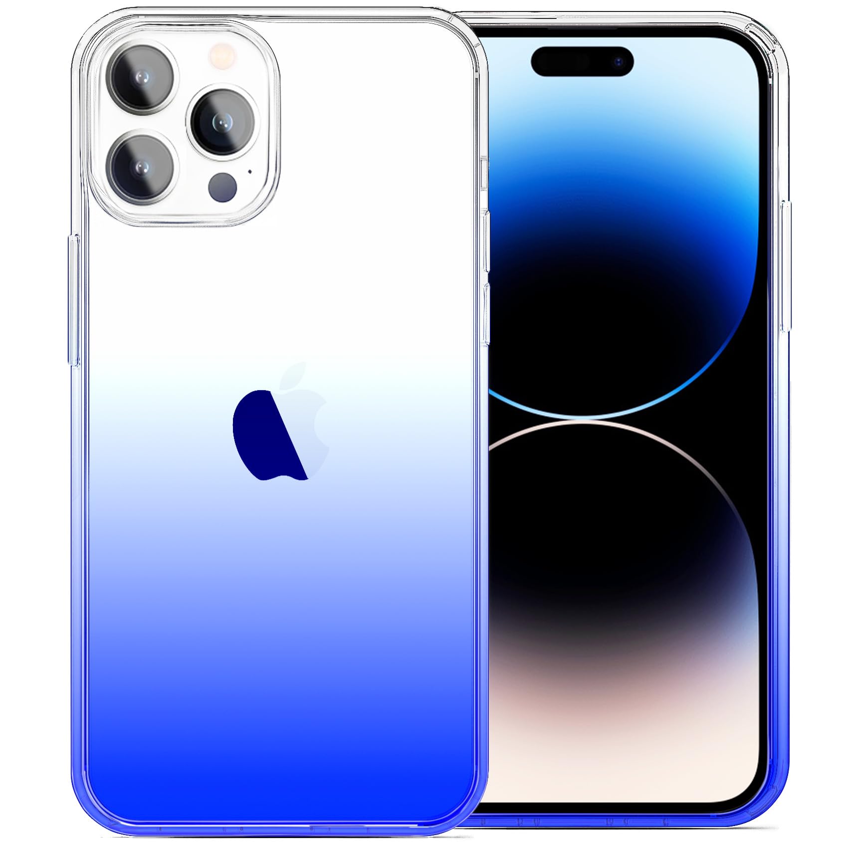 Photo 1 of JJGoo Compatible with iPhone 14 Pro Max Case Clear, Soft Shockproof Protective Slim Thin Bumper Cover Transparent Phone Cases, Gradient Blue