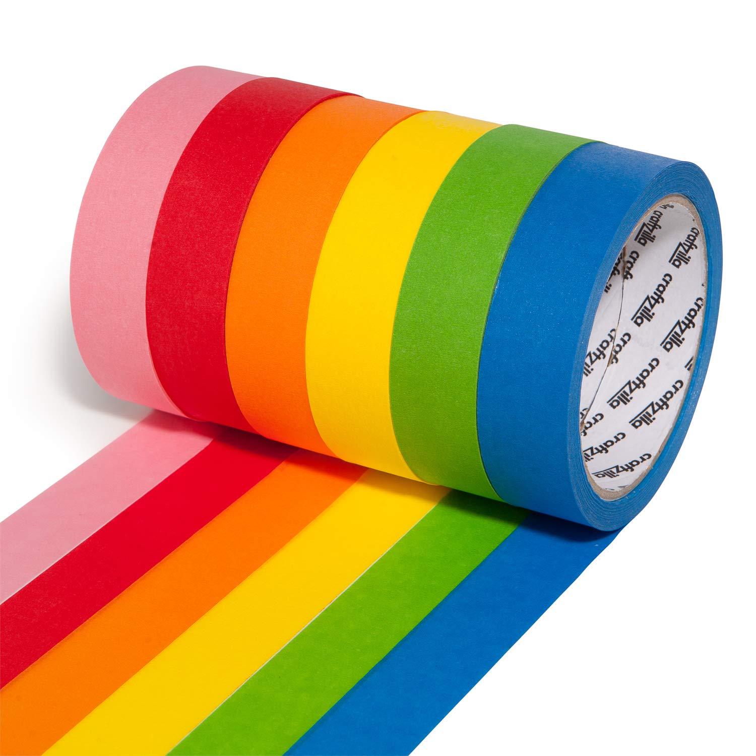 Craftzilla Colored Masking Tape – 6 Rolls of 20 Yards x 1 Inch Rainbow Tape – Colorful Craft Tape for Kids Teachers & Painters - for Home, Classroom, Labeling and Laboratory Identification Use: Industrial & Scientific