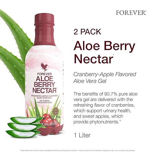 Forever Living - Aloe Berry Nectar - 90.7% Pure Aloe Vera Gel with  Cranberries and Apples - No Preservatives -
