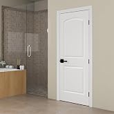 BARNSMITH 30x80 in Raised 2-Panel Arch Top White Primed Interior Door Panel | Smooth Classic Paintable Hollow Core Interior Door Slab, for Swing, Pocket, Sliding Door, Durable and Lightweight