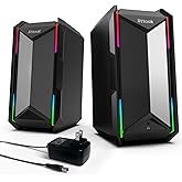 LITTOAK Computer Speakers for Music and Gaming, DC Adapter Powered Speakers for Desktop PC or Laptop, Bluetooth 5.3 Desktop Speaker, 10 RGB Modes, 3.5mm Aux in, Headphone Port, Type-c Port, 30W, 3 EQ