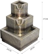 BTGGG Solar Powered Garden Water Fountain 3 Tier LED Lights Water Feature view 2