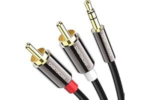 DIGITCONVERT 3.5mm to RCA Audio Auxiliary AUX Stereo Y Splitter Cable, 3.5 MM Convert to RCA Cable (3.3ft)