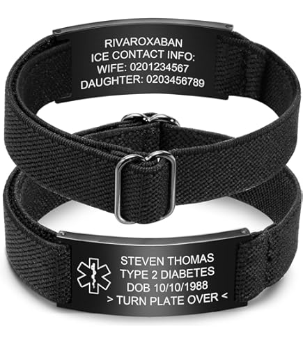 Bracelet D'Alerte Médicale Rouge Pour Homme Et Femme,Pour Les Premiers