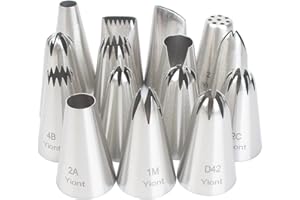 15pcs Stainless Steel Piping Tips Set Food-Grade Baking Tools Cookies, Cupcakes Rose & Wedding Cake Decorating Pastry Nozzles