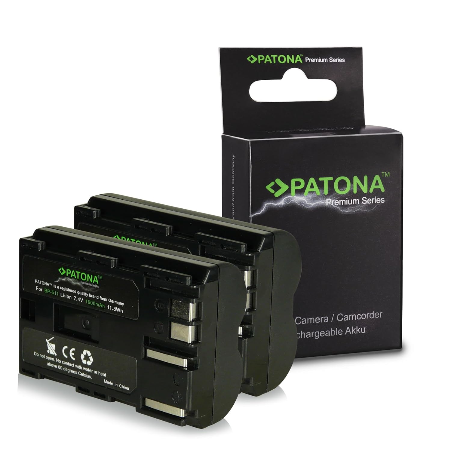 2x Premium Batería BP511 BP511 para Canon PowerShot G1 300D G2 20Da