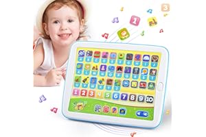 PLAY Bilingual Spanish & English Learning Toys for Toddlers 1-3, Kids Interactive Learning Tablet, Childrens Alphabet ABC/Words/Numbers/Colors Learning Pad, Education Toy for Babies 24 Month+