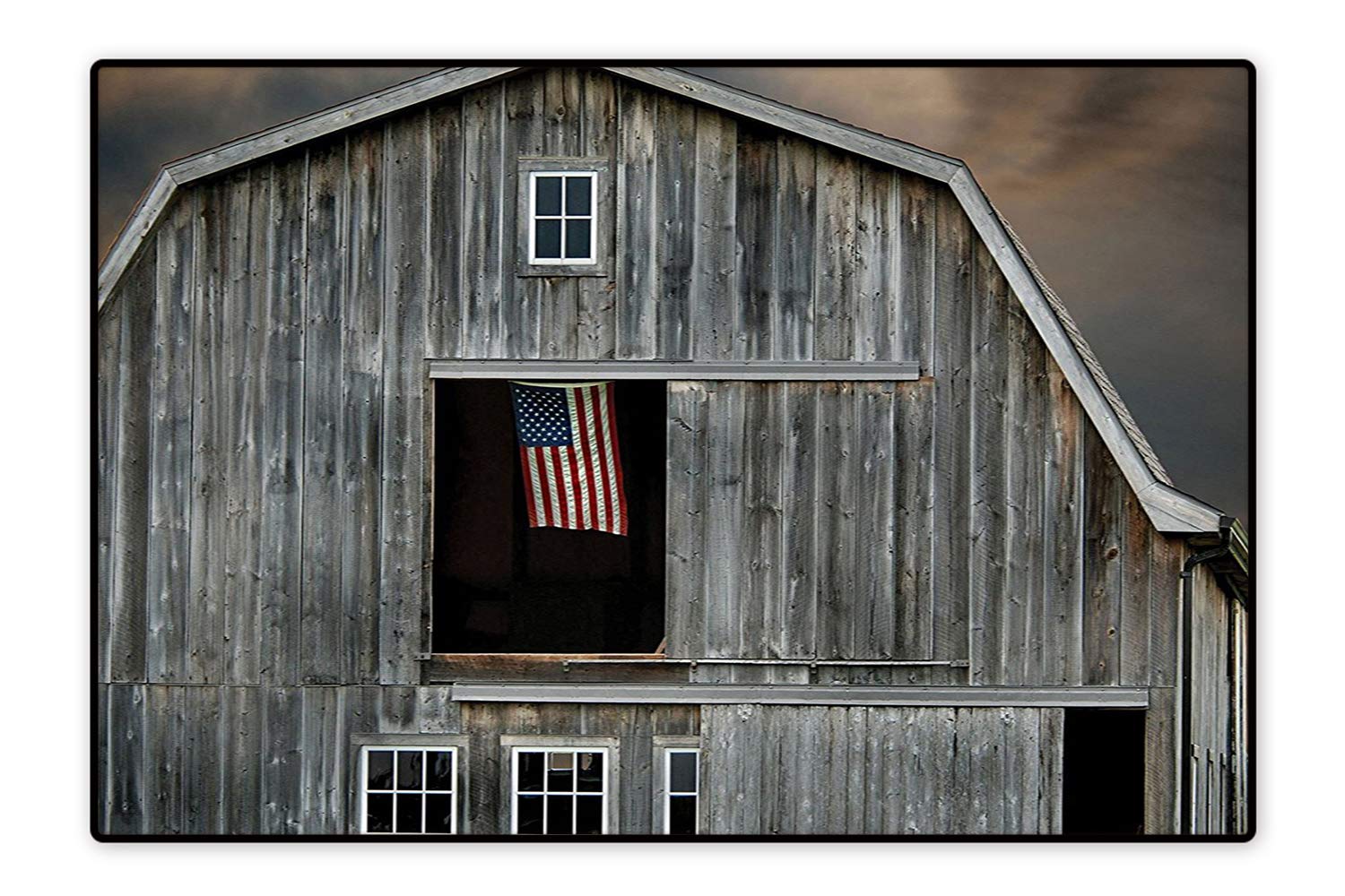 Amazon Com Large Bathroom Rug American Flag Flying In A Hayloft