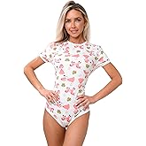 Carve Curve Adult Onesie Snap Crotch Cute Pajama Set Short Sleeve Bodysuit Plus Size Onesie Romper Womens Pajamas S-XL