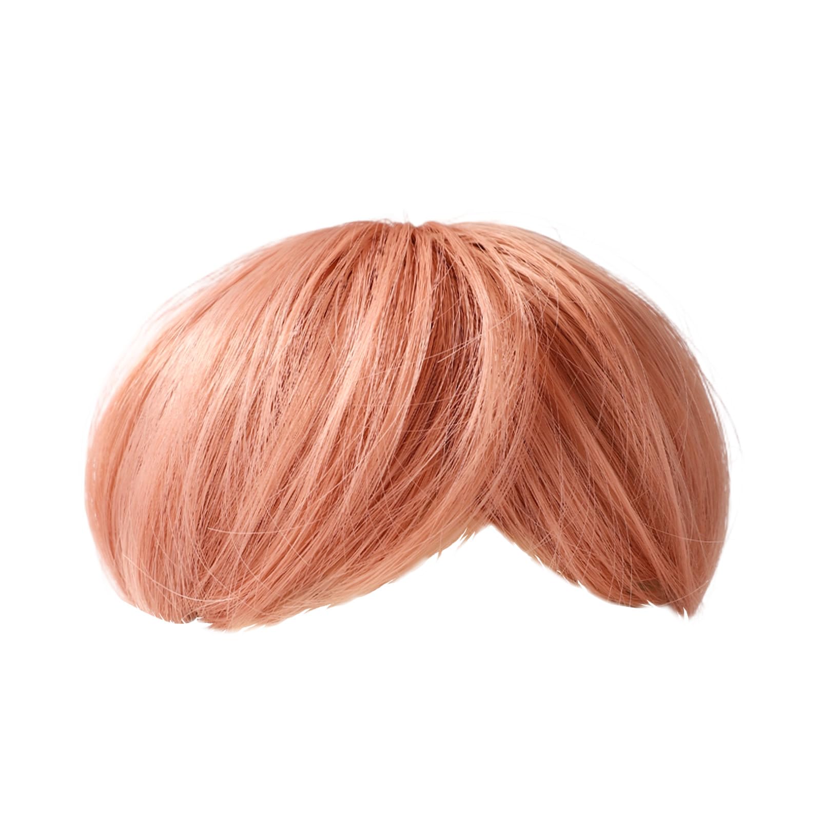 Tiny Doll Wig, High-Temperature Fiber Hairpiece Cute Kawaii Doll Outfit Wig Hair Accessory for DIY 6.7in Collectible Figures Display Party Decoration (Rose Gold)