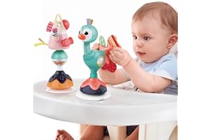 iPlay, iLearn Baby Rattles Set, Infant High Chair Toys W/Suction Cup, Grab N Spin, Interactive Development Baby Tray Toy, Newborn Gifts for 6, 9, 12, 18, 24 Months, 1 2 Year Olds, Boys Girls Kids