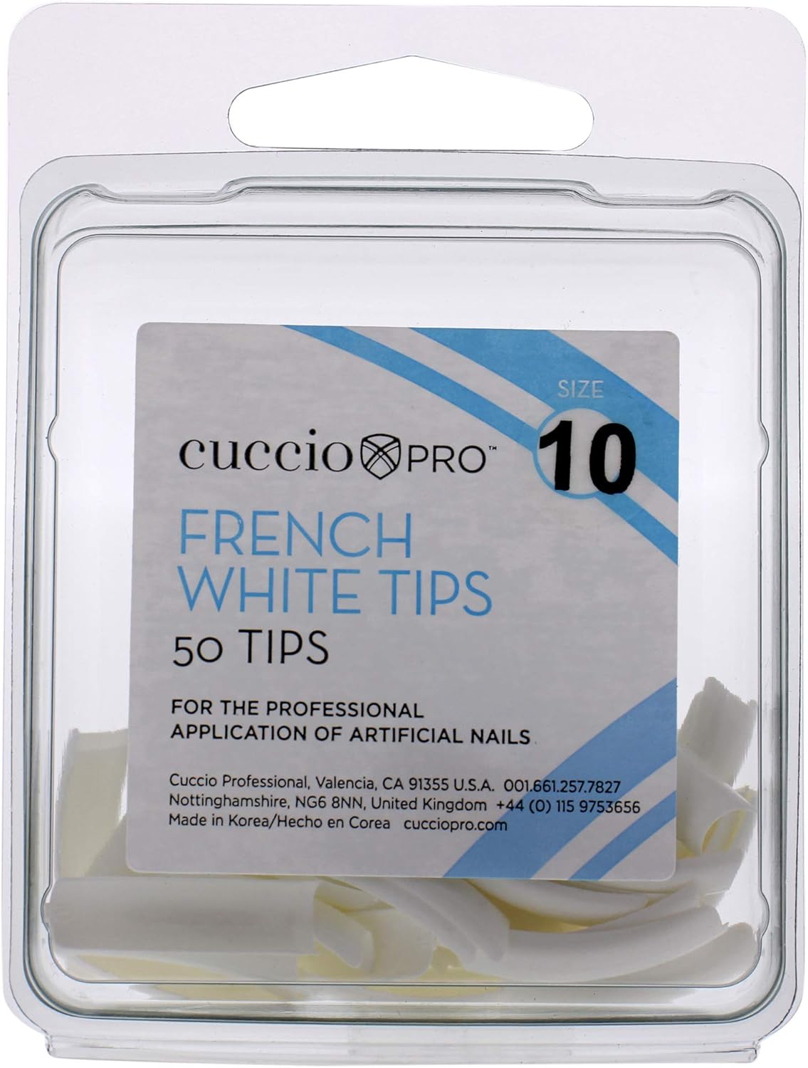 Cuccio Pro - French White Tips - 10 - for Women - Acrylic Nails - 50 Pc, 50 count (Pack of 1)