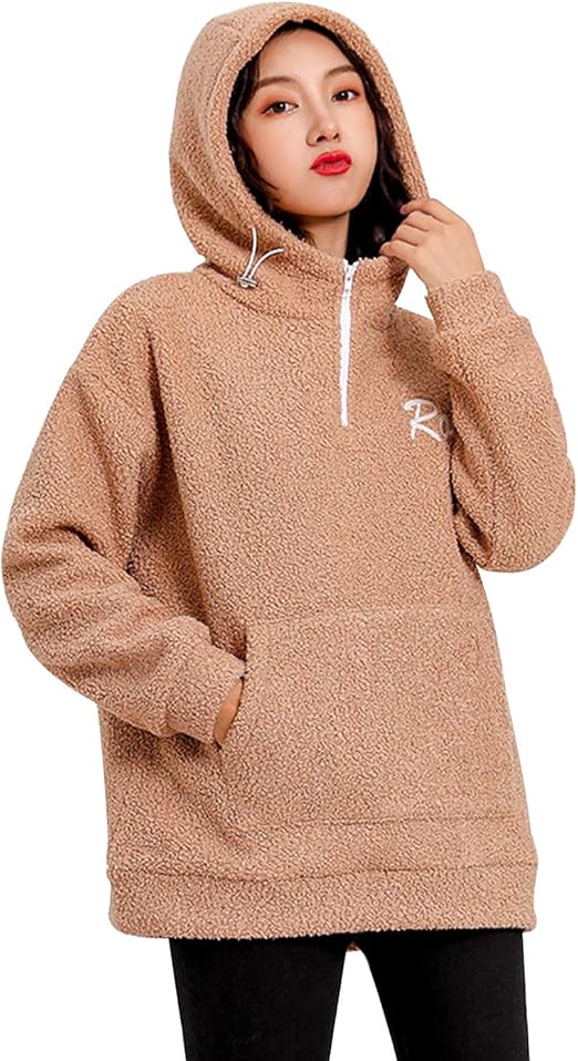 quarter zip fuzzy sweater