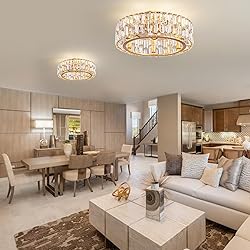 Siljoy 20’’ Gold Crystal Ceiling Fan with