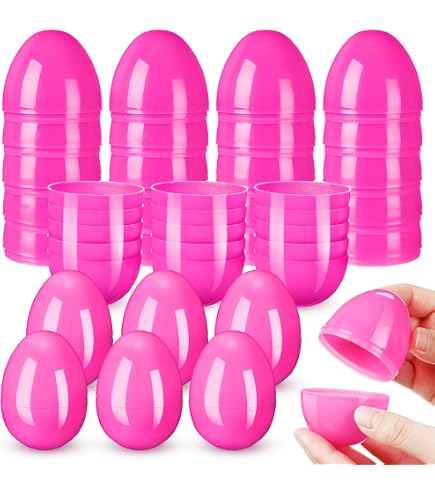Amazon.com: Set of 24 Pink Plastic Easter Eggs : Toys & Games