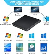 ZDYWAN USB 3.0 Type C External CD DVD Drive RW Writer Burner for Laptop Mac Win view 3