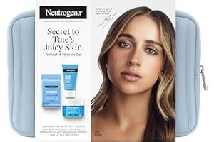 Neutrogena Refresh & Hydrate Skin Care Set, Gift Set with Tate McRae's Must-Haves, Includes Makeup Remover Wipes, Gel Facial Cleanser, & Water Gel Face Moisturizer, Travel Size, 3 Items